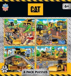 PUZZLES/100PC Caterpillar 4pk