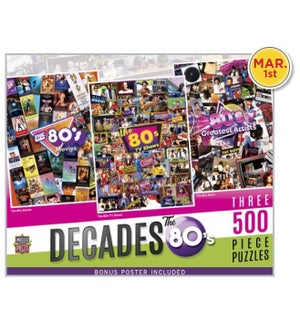 PUZZLES/500pc - The 80's (3pk)