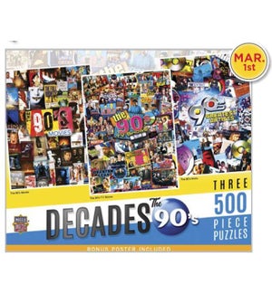 PUZZLES/500pc - The 90's (3pk)