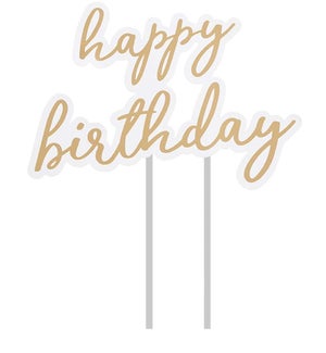 CAKETOP/Happy Birthday Gold
