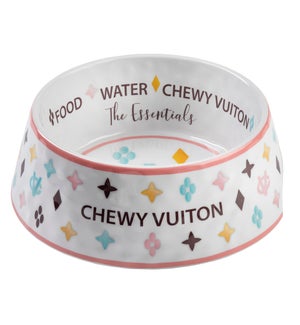 BOWL/White Chewy Vuiton Bowl