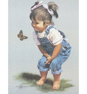 ED/Girl looking at butterfly
