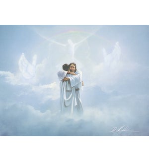 SY/Jesus in clouds embracing