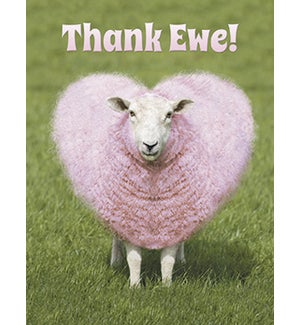 NOTECARD/Heart pink wool