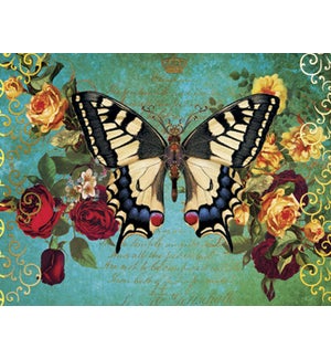 NOTECARD/Butterfly, roses