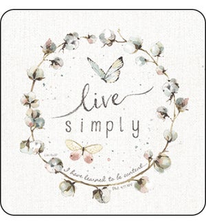 COASTER/"LIVE SIMPLY" WREATH
