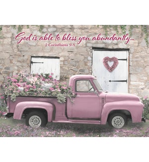 RL/Pink pickup truck w/roses