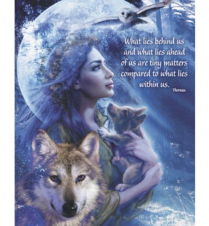 POSTER/Girl holding wolf pup