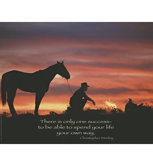 POSTER/Cowboy & horse sunset
