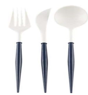 CUTLERY/White & Navy