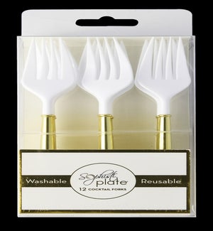 COCKTAILFORKS/White - 12pkg