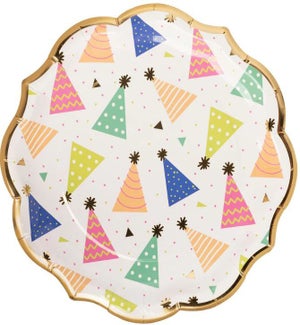 PLATE/Birthday Hats - 10"