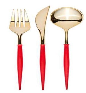 CUTLERY/Gold & Red