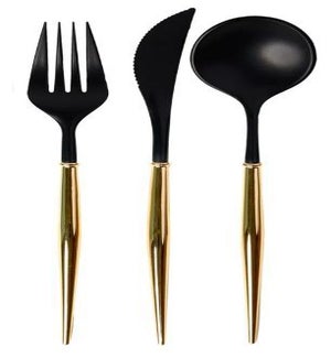 CUTLERY/Black & Gold