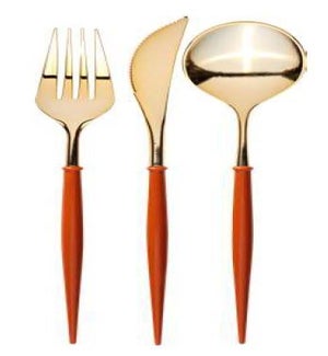 CUTLERY/Gold & Pumpkin