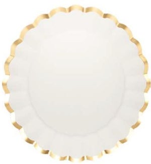 PLATE/Gold & White - 12.75"