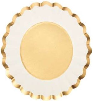 PLATE/Gold & White - 8"