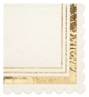 NAPKIN/Gold & White