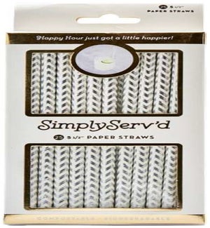 COCKTAILSTRAW/Silver Chevron