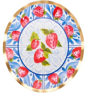 PLATE/Bleu Strawberries - 10"