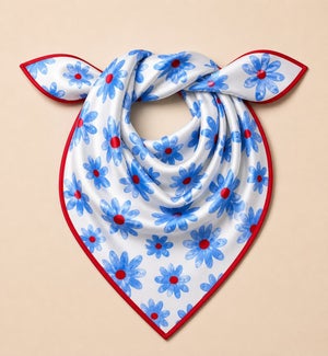 SCARF/Blue and Red Floral