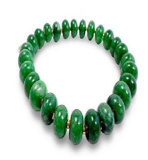 BRACELET/Rondelle Green Jade
