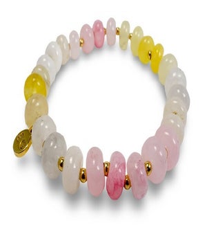 BRACELET/Pnk Wht Yellow Quartz