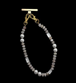 WRISTLET/Agate & Pearl