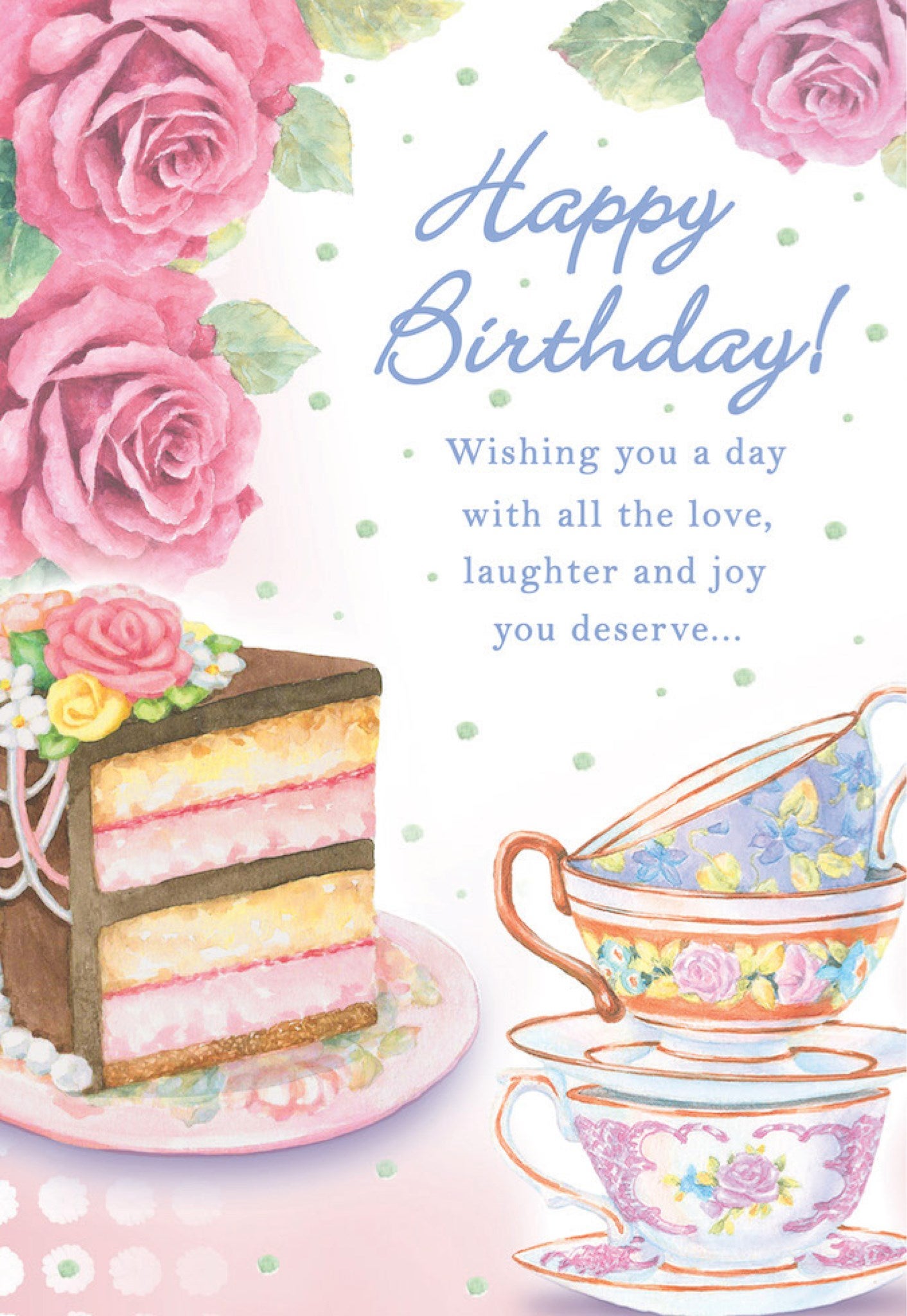 Bright flowers form a Happy Birthday cake embossed, die-cut birthday c –  CAROLWILSON