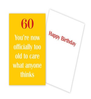 BD/60 Too Old To Care