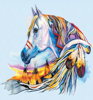 BD/Blue Horse With Feathers