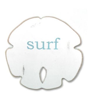 SANDDOLLAR/White w "SURF"-Aqua