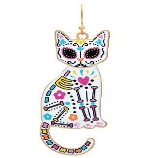 EARRING/Calavera Cat White