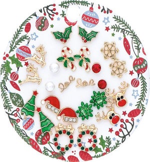 EARRING/Gold Xmas - 12pcs