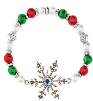 BRACELET/Red Green Snowflake