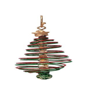 EARRING/Red Green Coil Tree