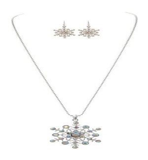 NECKLACESET/Silver AB Crystal