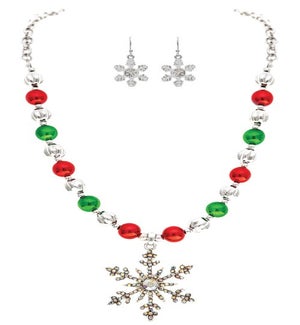 NECKLACESET/Beads & Snowflake