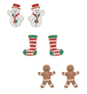 EARRINGSET/Gingerbread 3pc