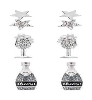 EARRINGSET/Silver New Year 3pc
