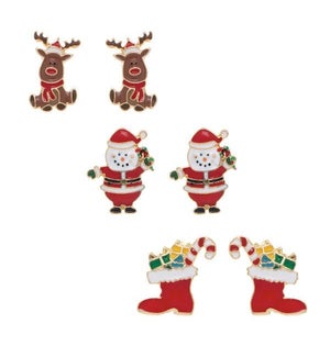 EARRINGSET/Xmas Deer 3pc