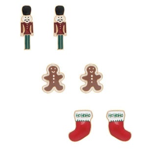 EARRINGSET/Xmas Nutcracker 3pc