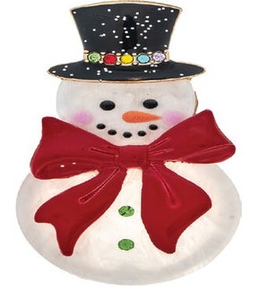 PIN/Red Bow Snowman
