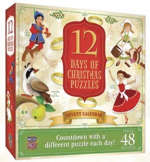 PUZZLES/48PC Xmas Advent 12pk