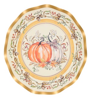 PLATE/Turkey & Gourds - 8"