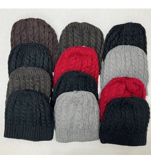 HAT/Cable Knit Double Layer