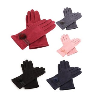 GLOVES/Velvet Gloves Pom Pom