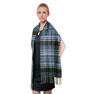 SCARF/Lt Blue Green Plaid