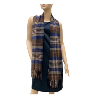 SCARF/Brown and Blue Plaid