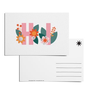 POST/Hi & Flowers Postcard